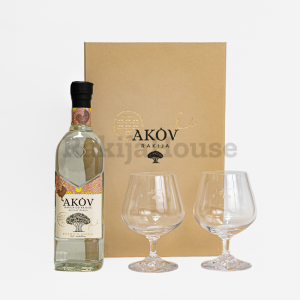 Akov kajsija – poklon pakovanje sa dve čaše